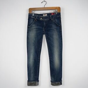 MET Italy Jeans Studded X-K-Fit-Star Low Rise Distressed Cuffed size 30